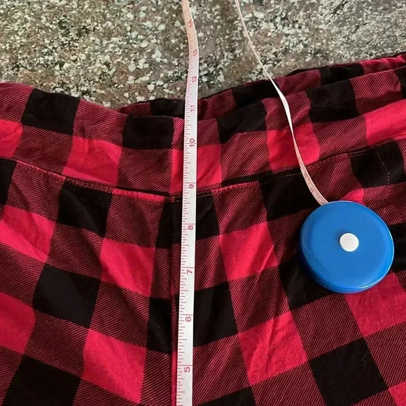 EUC Soma Pajama Set Buffalo Plaid w Solid Red Long Sleeve Top Soft Cozy Size XXL - Picture 8 of 9